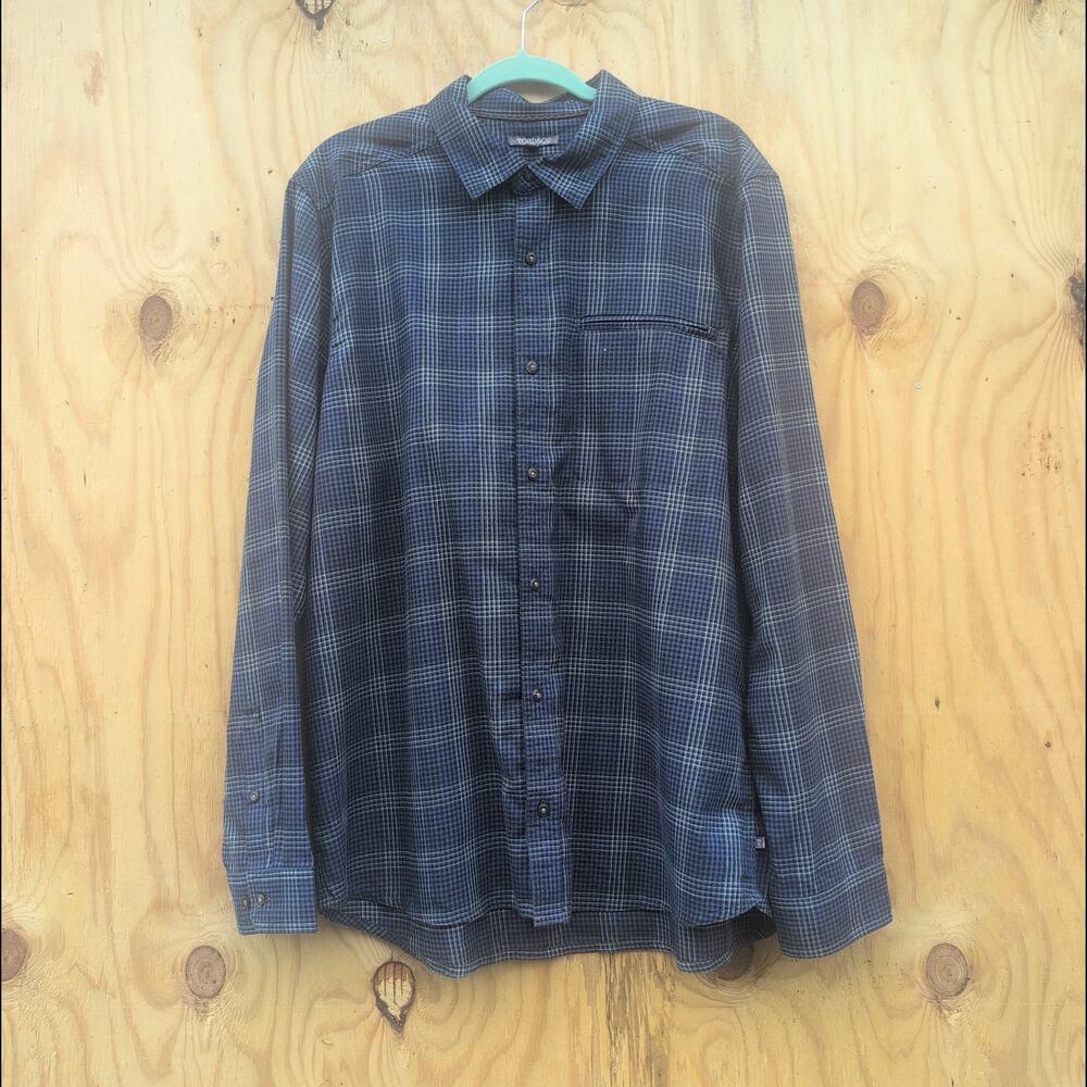 Toad & Co Wool Blend Gridiron Plaid Long Sleeve Button Down Men's XL